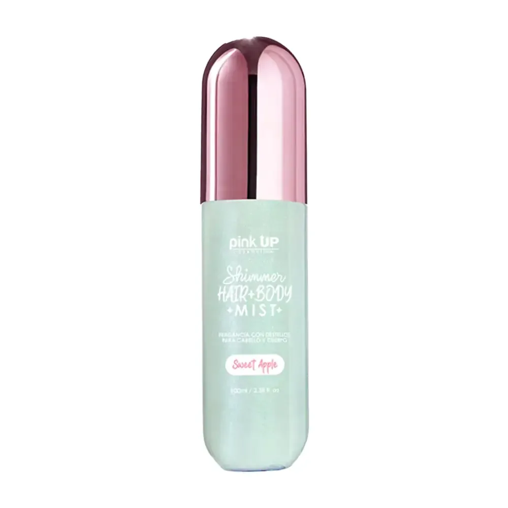 Perfume pink up para el cuerpo y cabello shimmer aroma sweet apple, 100ml