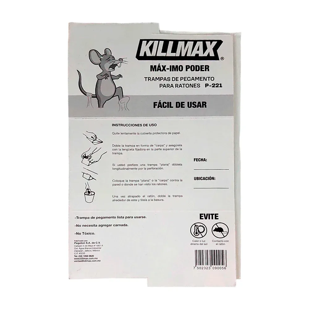 1pza Trampa tipo hoja con adhesivo pegamento para ratas ratones / killmax / p-221