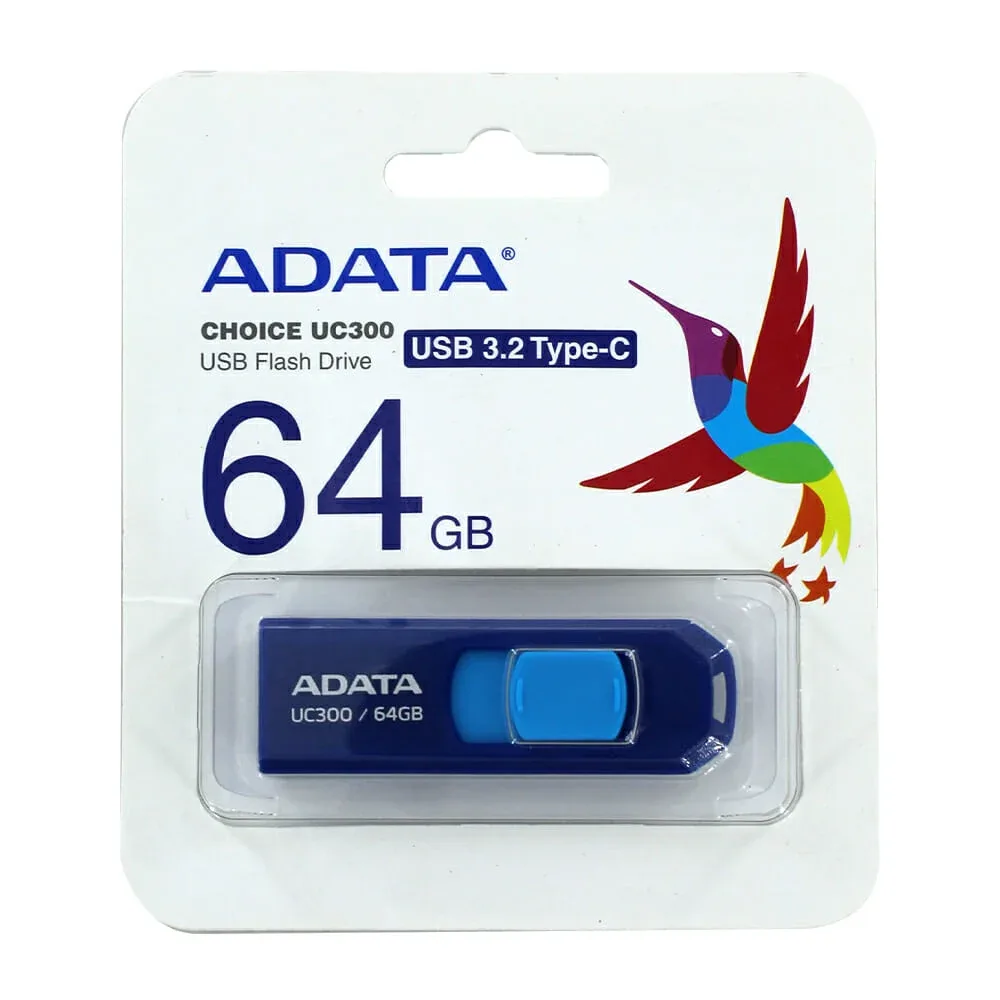 Memoria usb 3.2 type-c flash drive adata choice uc300 64gb en color azul / 11720040