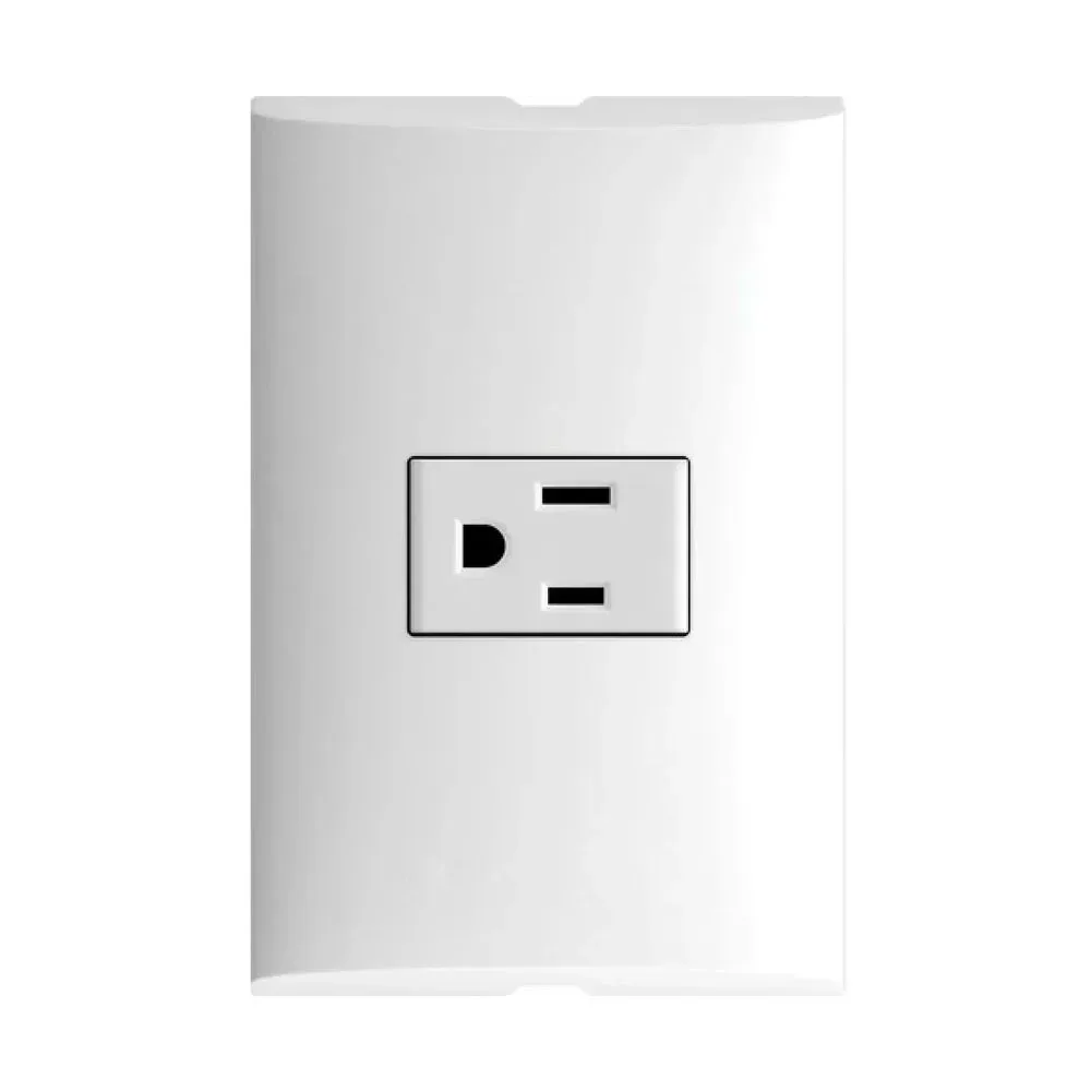 Placa de pared aksi con 1 contacto tomacorriente en color blanco / altimus / 124822