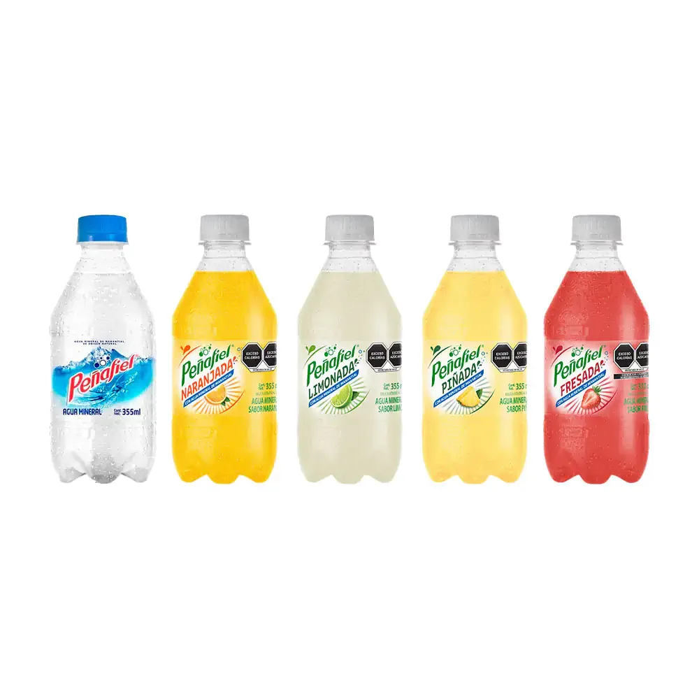1pz agua mineral peñafiel de 355ml, variedad de sabores / 750107