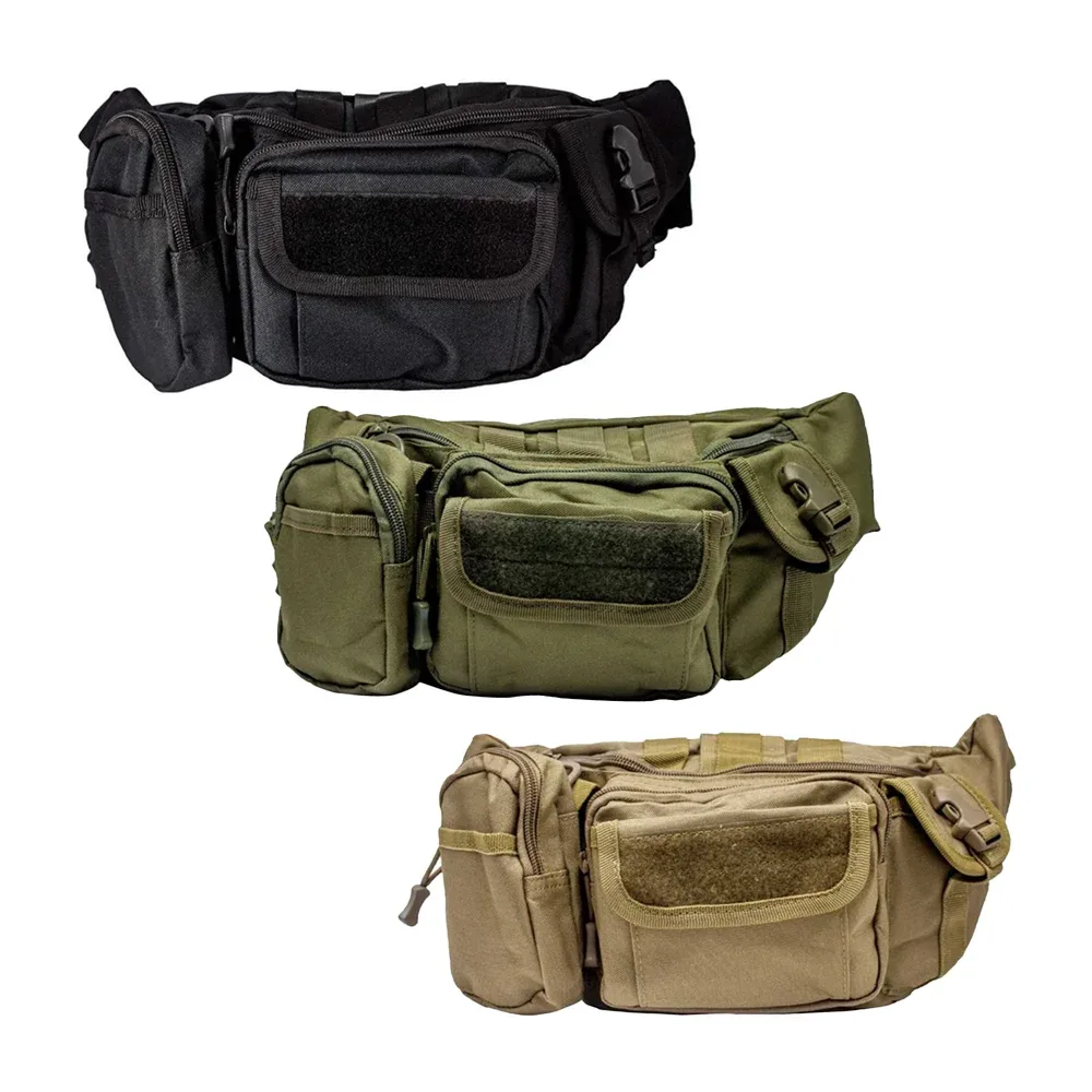 Cangurera táctica militar de 4 compartimentos con velcro, variedad de colores / lml-031 / 031