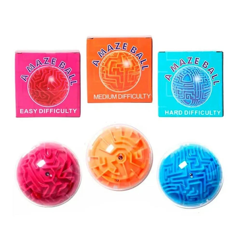 Juguete interactivo en forma de pelota transparente laberinto, variedad de colores / amaze ball