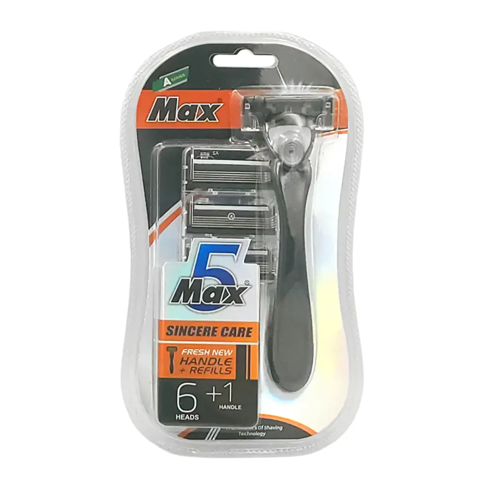 Blíster con rastrillo para hombre de 5 navajas + 5 repuestos