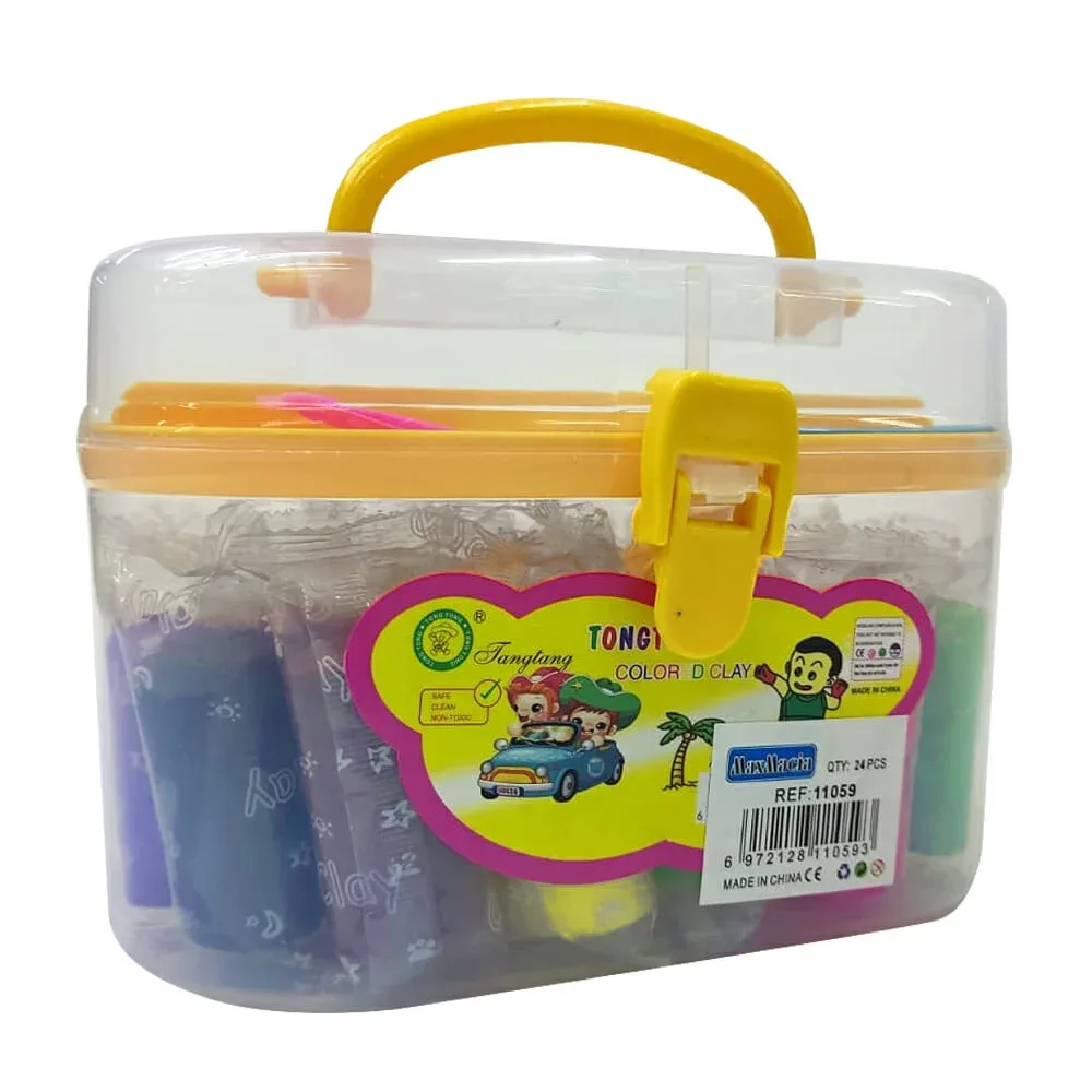 Estuche con 21 masitas y 4 moldes, variedad de colores / 11059