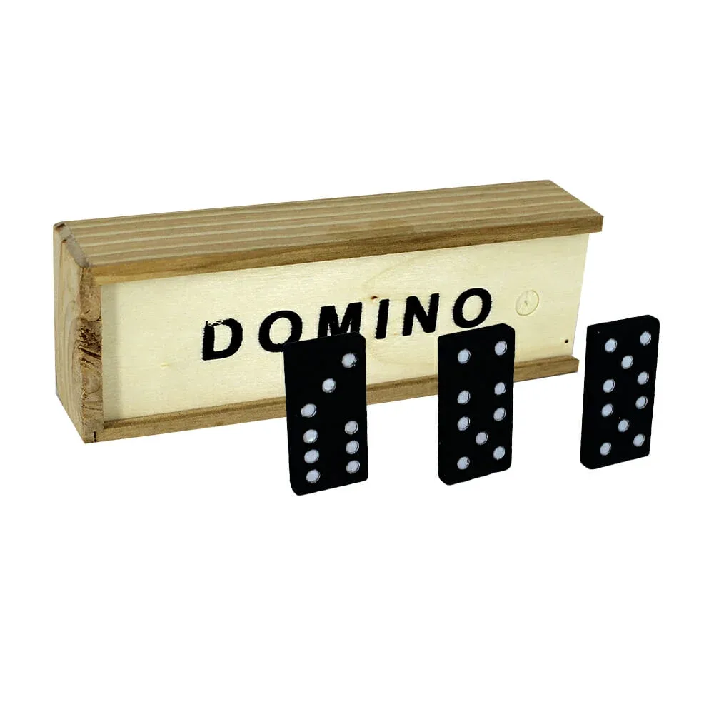Estuche de madera con juego de mesa dominó / ms1073 / a-79 / d-300 / m5005 / y-020