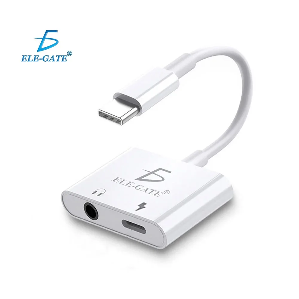 Cable adaptador de auriculares 2 en 1 con cable tipo c + puerto jack 3.5mm y tipo c / wi.jbc039