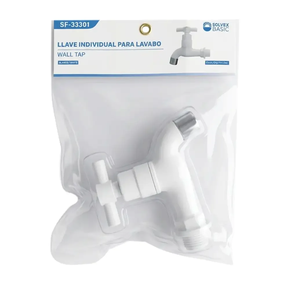 Llave de plástico individual para el lavabo, color blanco / sf-33301