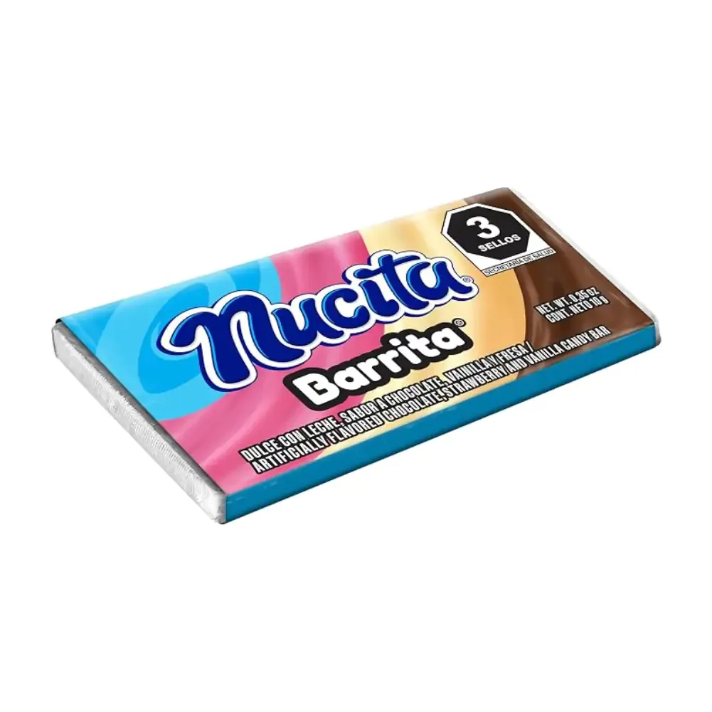 1pzas barrita nucita, dulce de leche trisabor chocolate, fresa, vainilla 10g / 024642