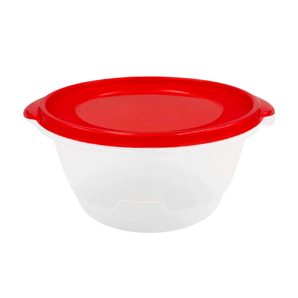 Tupper redondo de plástico, capacidad 128 oz - 3.8 litros, variedad de colores / 033066 / envase redondo