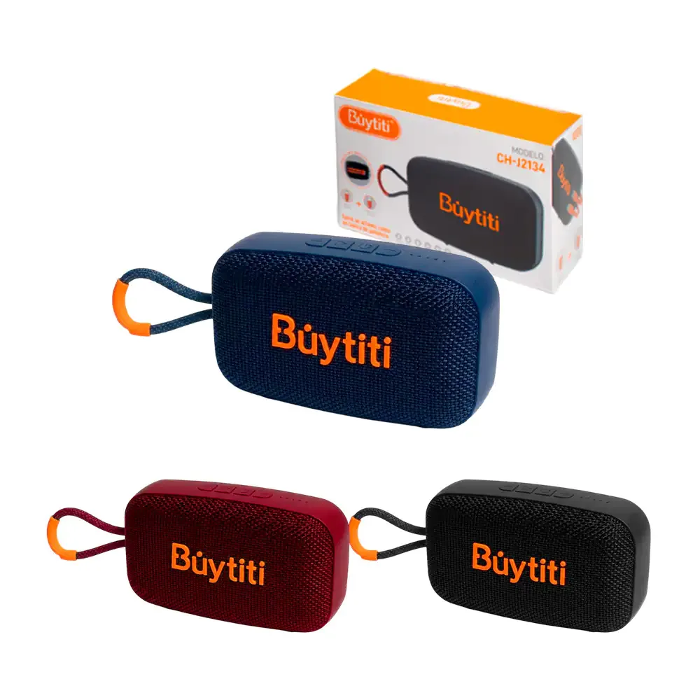 Bocina power bank buytiti de 4000mah y doble salida de carga + asa, variedad