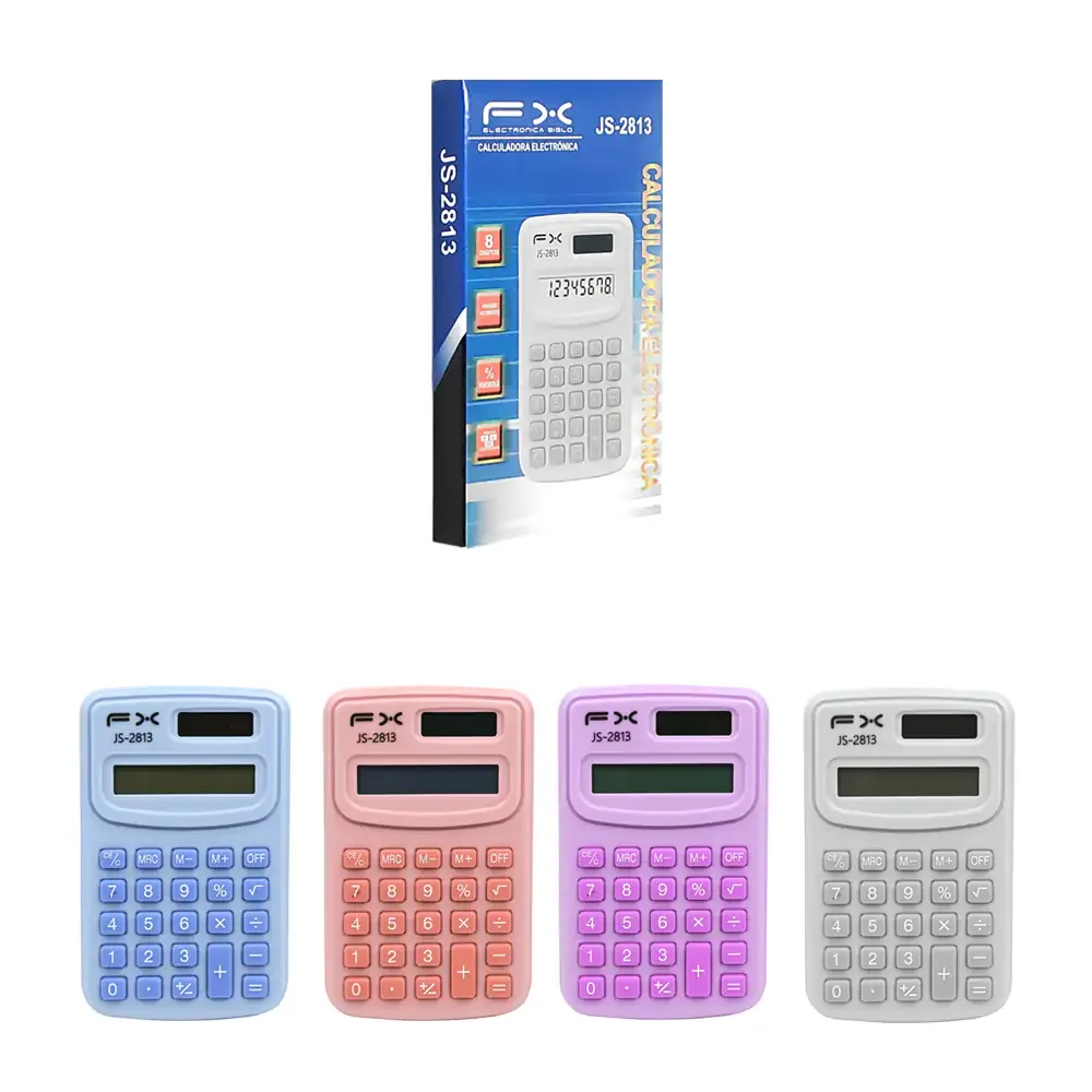 Calculadora escolar fx con pantalla digital de 8 dígitos / js-2813