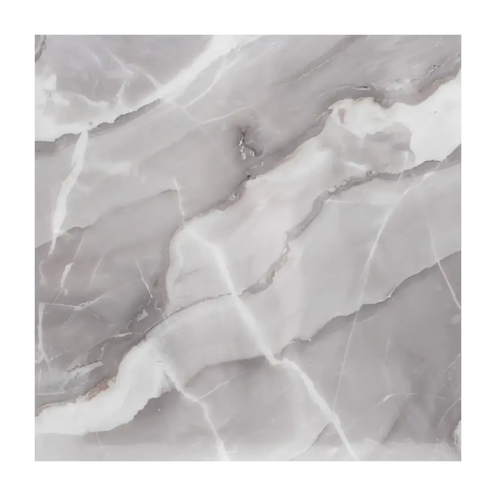 Paquete con 5 láminas de papel tapiz con diseño de mármol gris, 60x60cm