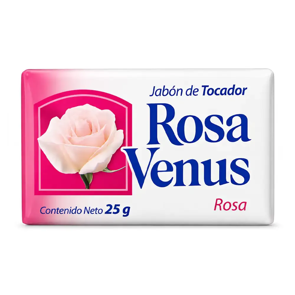 1pz mini jabón de tocador, rosa venus, aroma a rosas, 25g / 006609