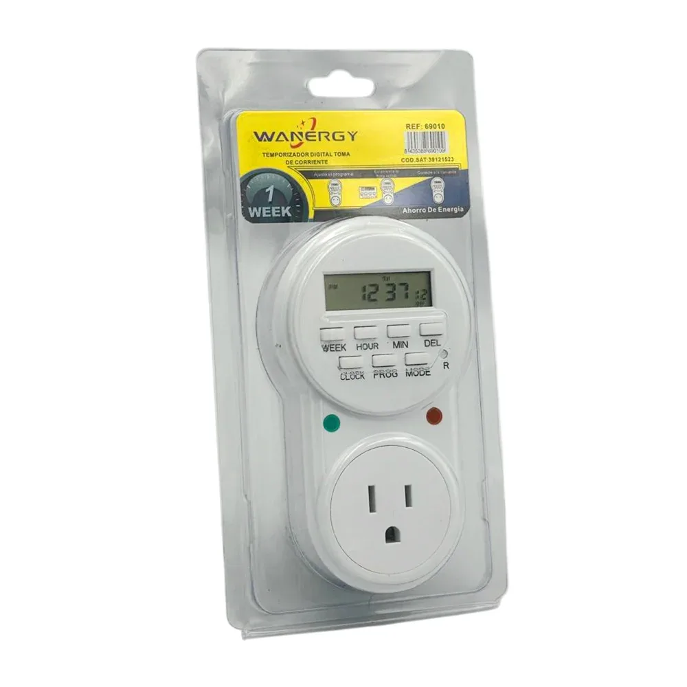 Temporizador digital wanergy con 1 tomacorriente multifuncional / 69010