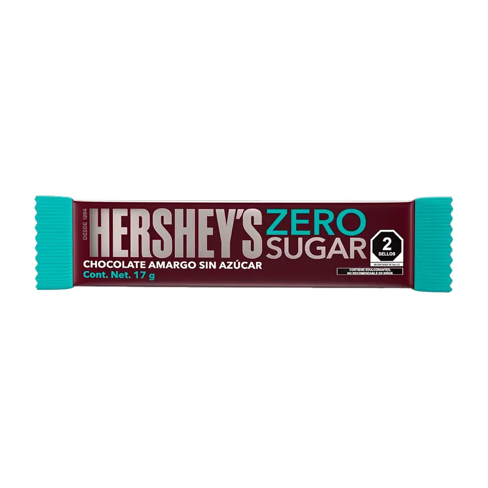 Barra hersheys de chocolate amargo sin azúcar, 17g / 530274