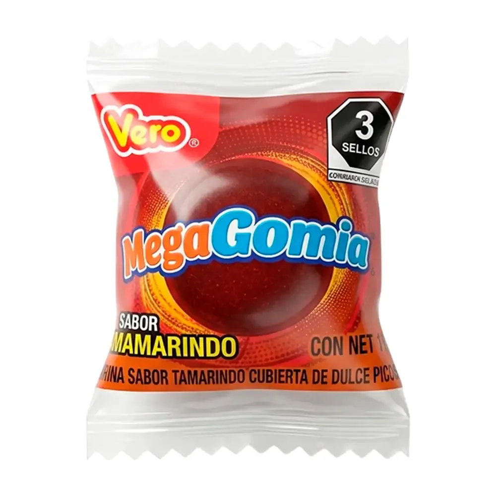 1pza de pica goma tamarindo, gomita sabor tamarindo cubierta de dulce picoso 6g / 038557