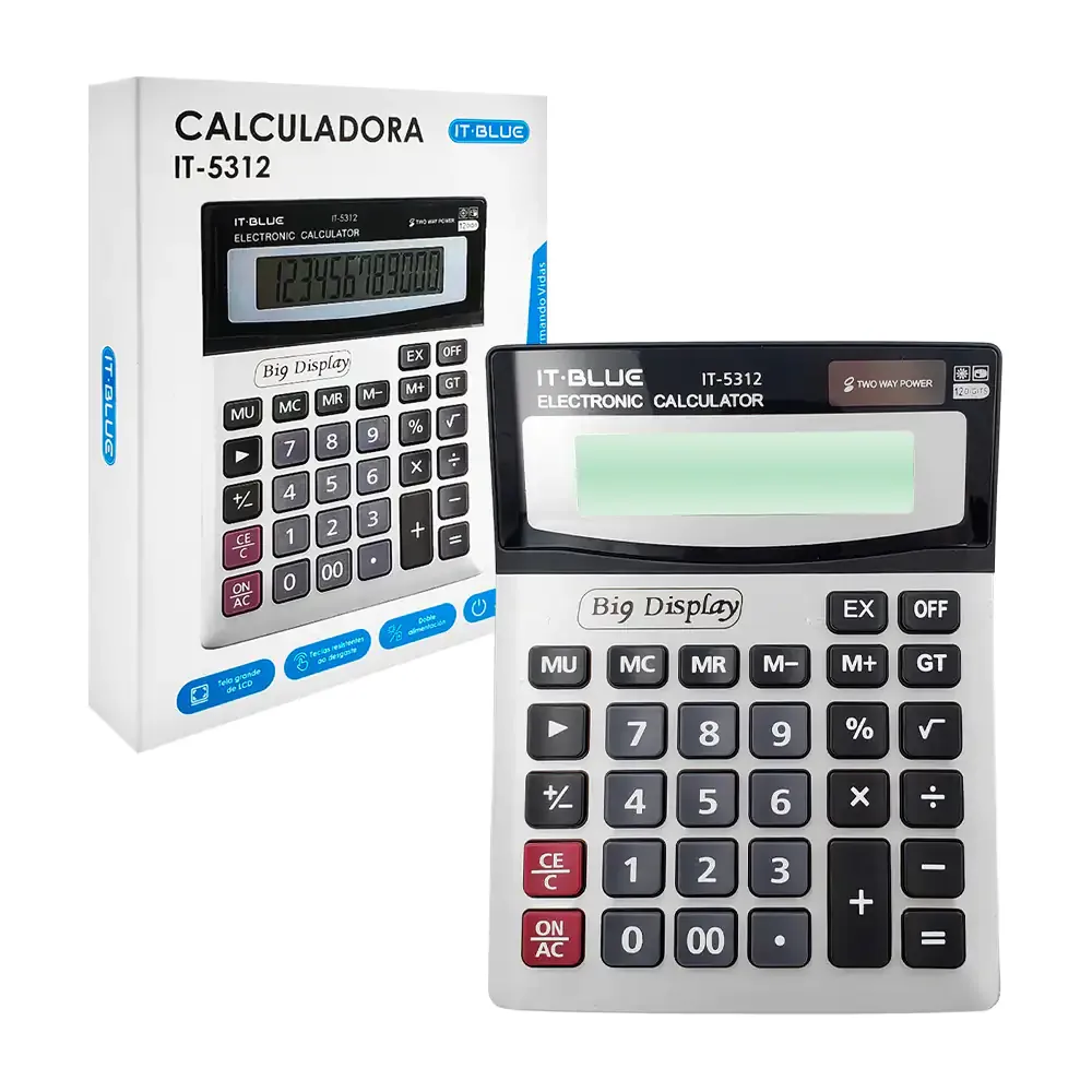 Calculadora electrónica con pantalla lcd, energía dual, apagado automático