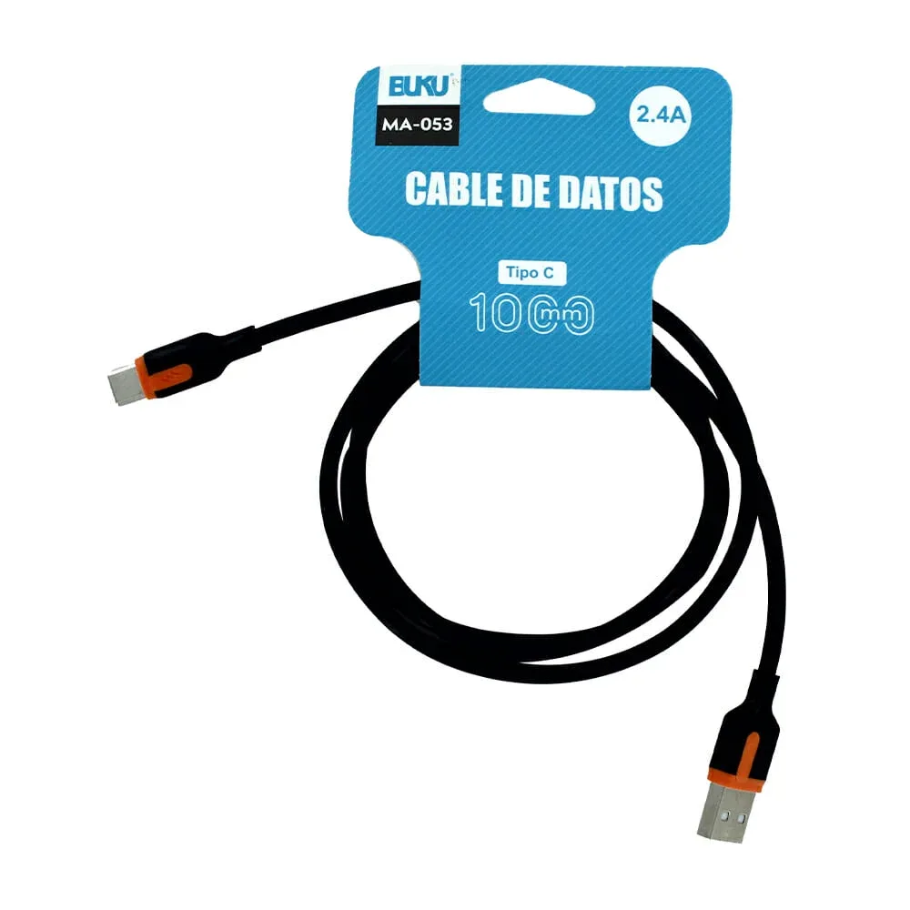 Cable cargador bicolor con entrada usb 2.0 a usb tipo c, 1000mm / ma-053.tipoc