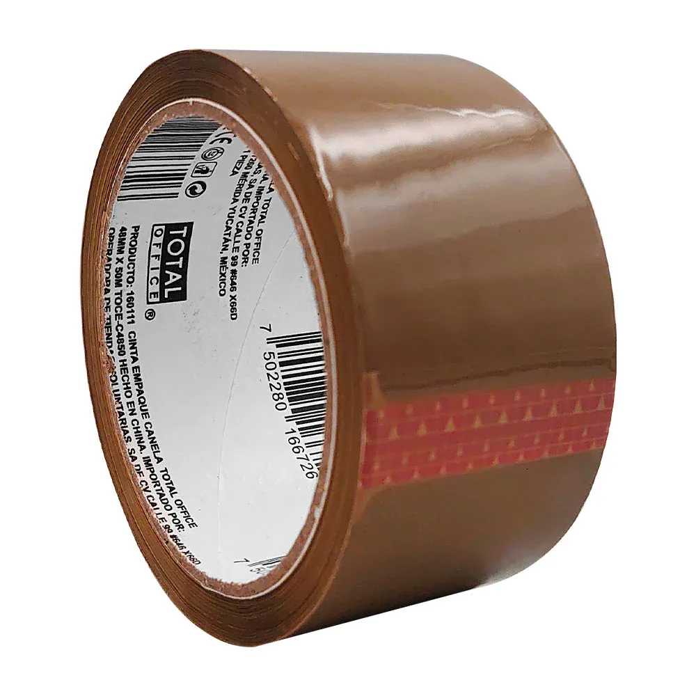 1 pza cinta adhesiva canela total office, 48mm x 50 m para empaque / 160111