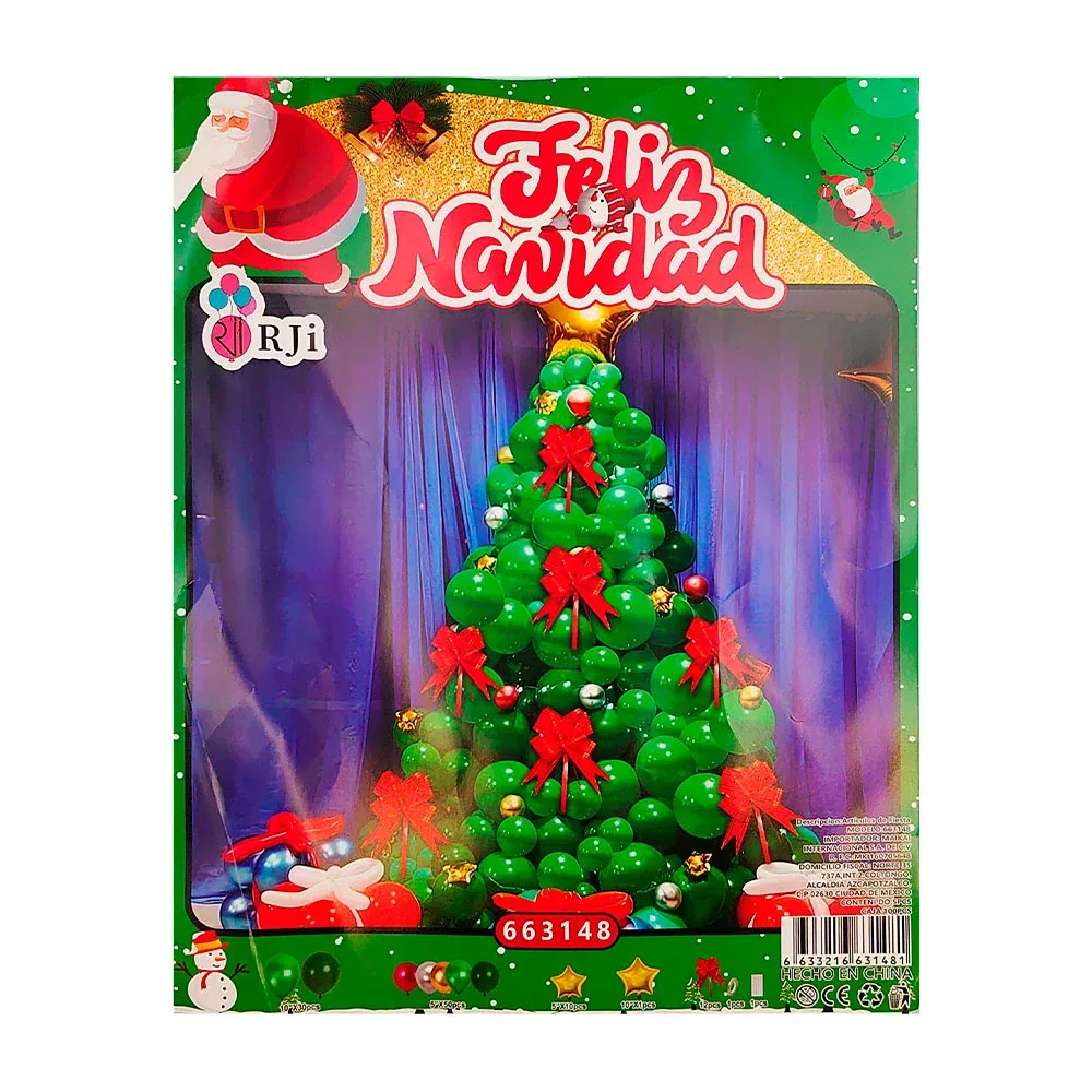 Set decorativo de globos navideño con 103pcs para armar árbol-pino de navidad