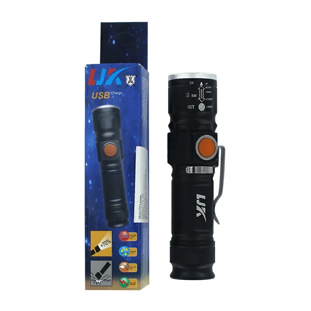 1pza Linterna de mano recargable, resistente, con apertura variable y modos de iluminación cambiables, variedad de usos / dt- 808-154b