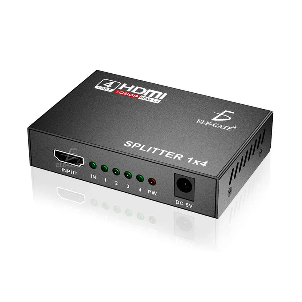 Splitter Hdmi 1x4 1080P Divisor Señal Amplificador Tv Monitor