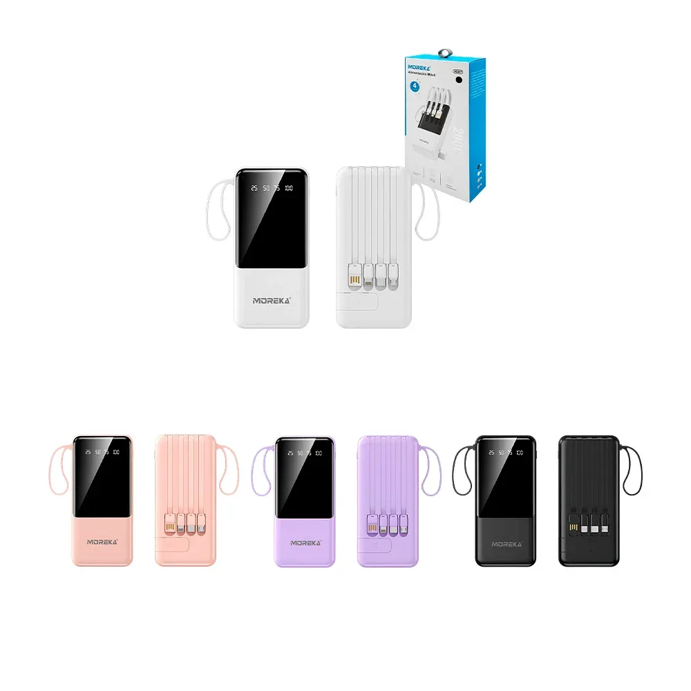 Power bank de 20000mah, salida v8, tipo-c, usb-a, lightning y múltiples puertos