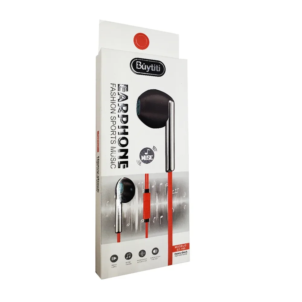 Audífonos alámbricos manos libres 10mm con micrófono y entrada auxiliar / ez-160