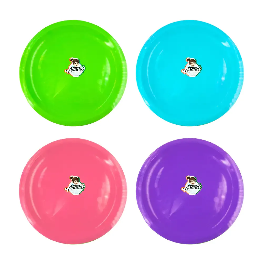 1pz Plato extendido circular de plástico aitana de 24cm, variedad de colores