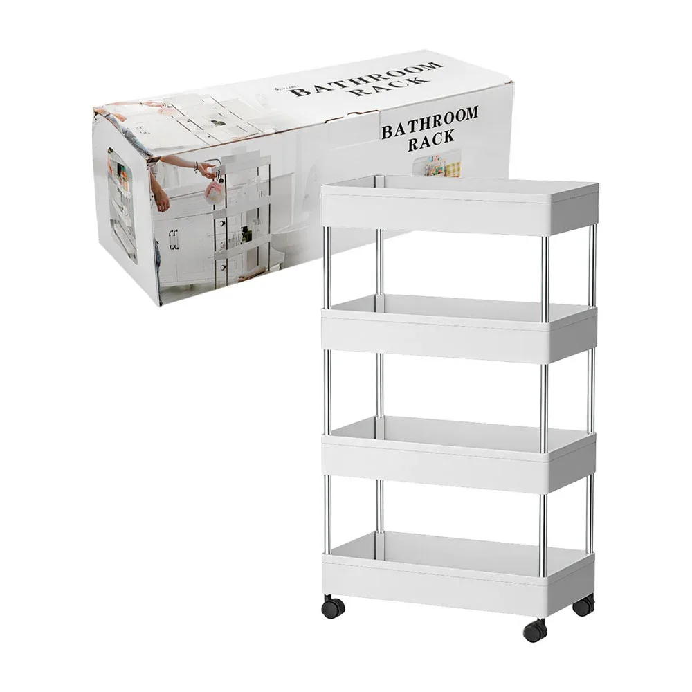 Estante organizador para cocina bathroom rack de 4 niveles con 4 ruedas