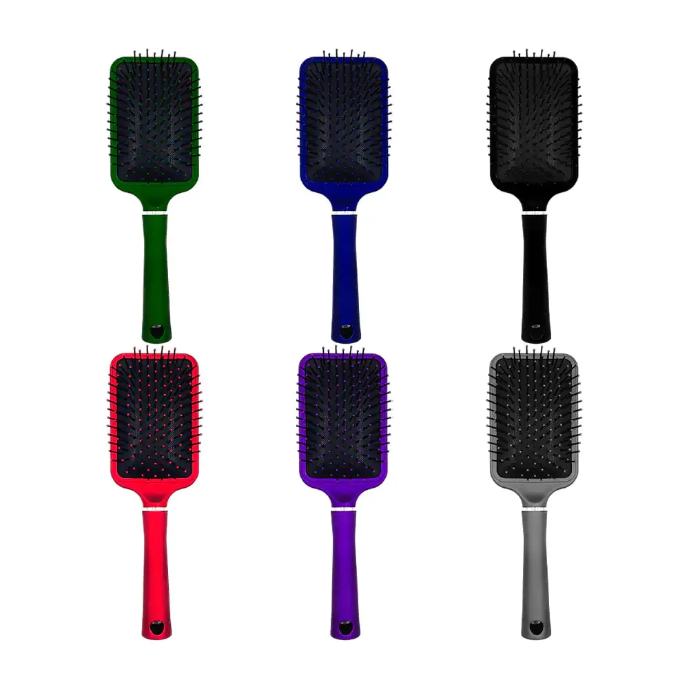 Cepillo cuadrado liso para cabello con cerdas suaves, variedad de colores