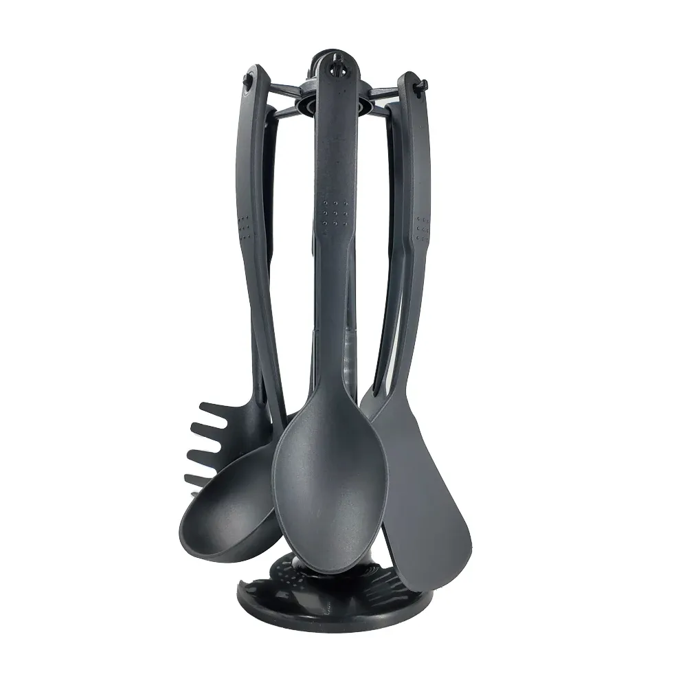 Set 6 utensilios de cocina ametst de nailon + base, variedad de colores / a-926 / a-915