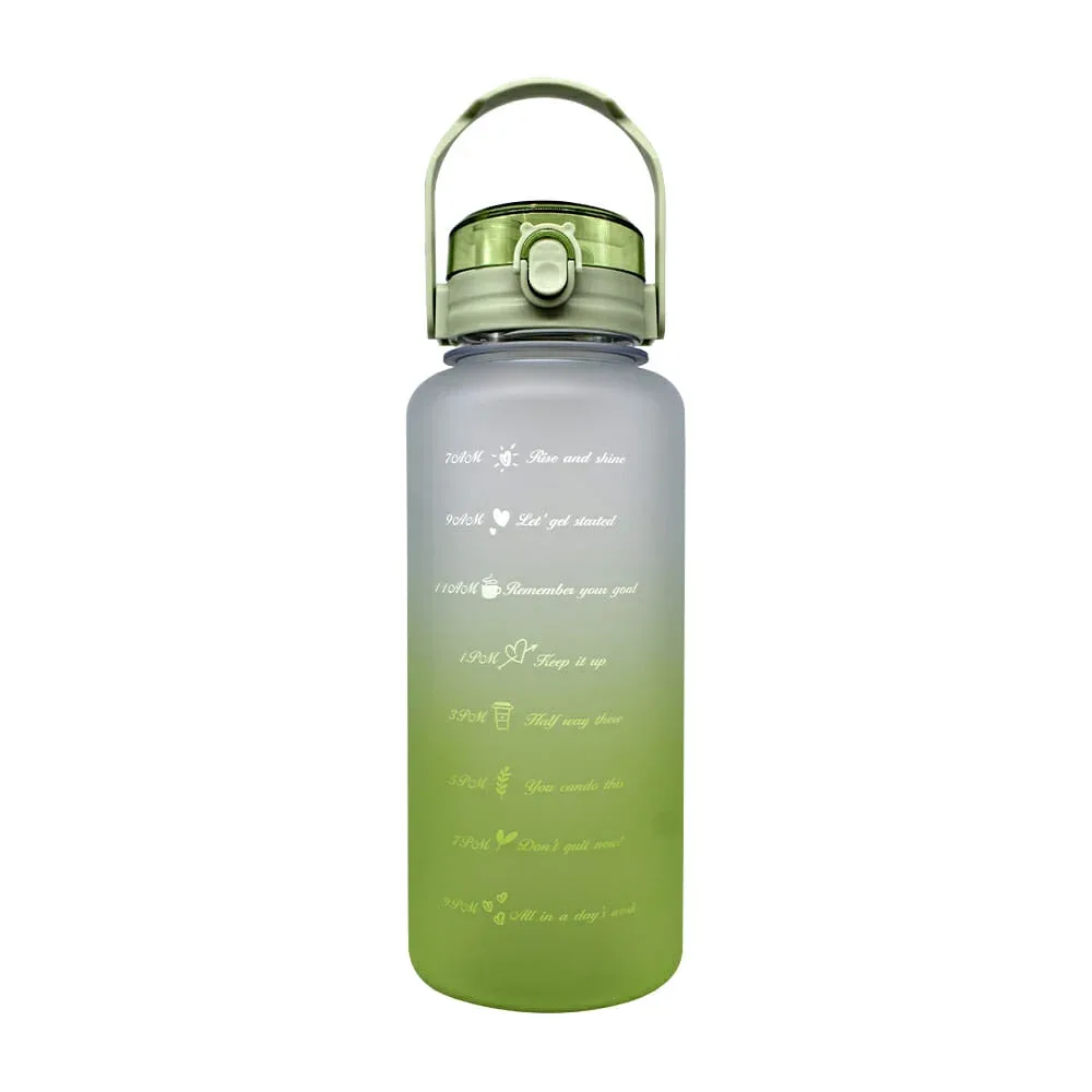 Botella motivacional bicolor, personalizable de 2l/24oz con popote y boquilla 1681991
