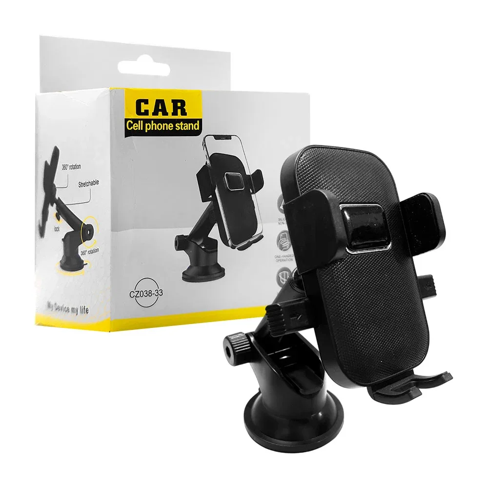 Soporte para celular, universal y ajustable con ventosa + giro de 360 grados