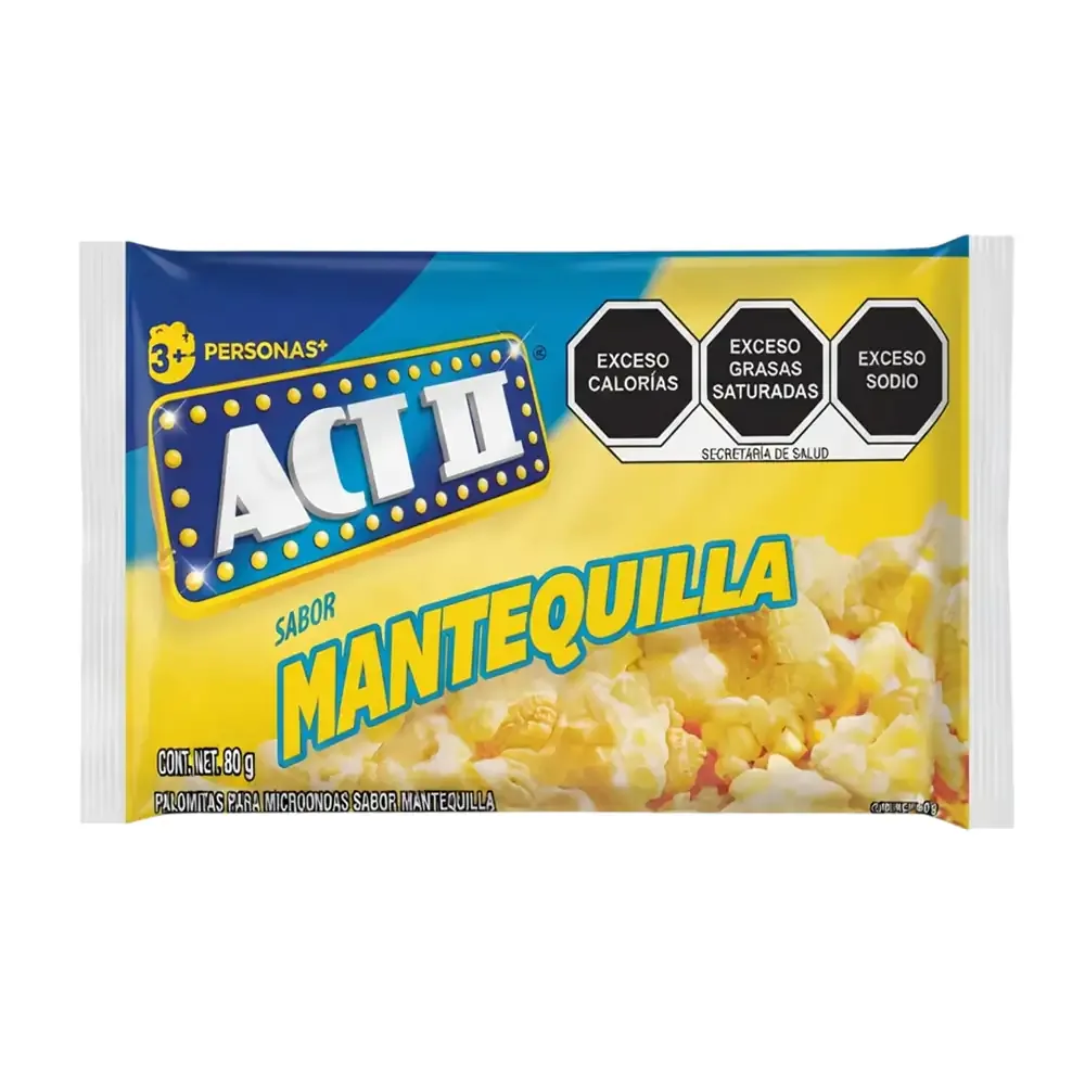 1pz paquete de palomitas ACT ll sabor mantequilla, 80g / 559019