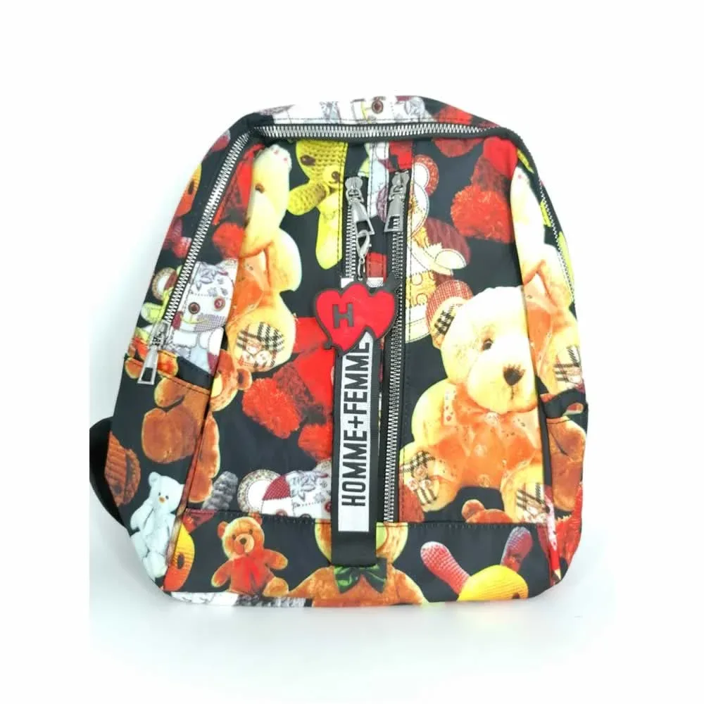 Mochila pequeña con estampado, con 3 cierres, variedad de diseños / af-002 / RX104