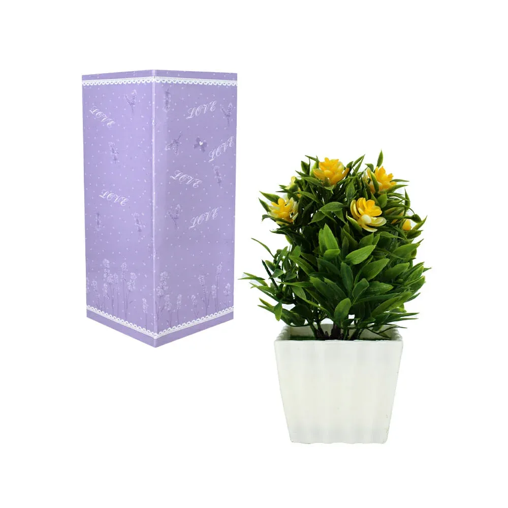 Maceta cuadrada chica con planta artificial fac6737
