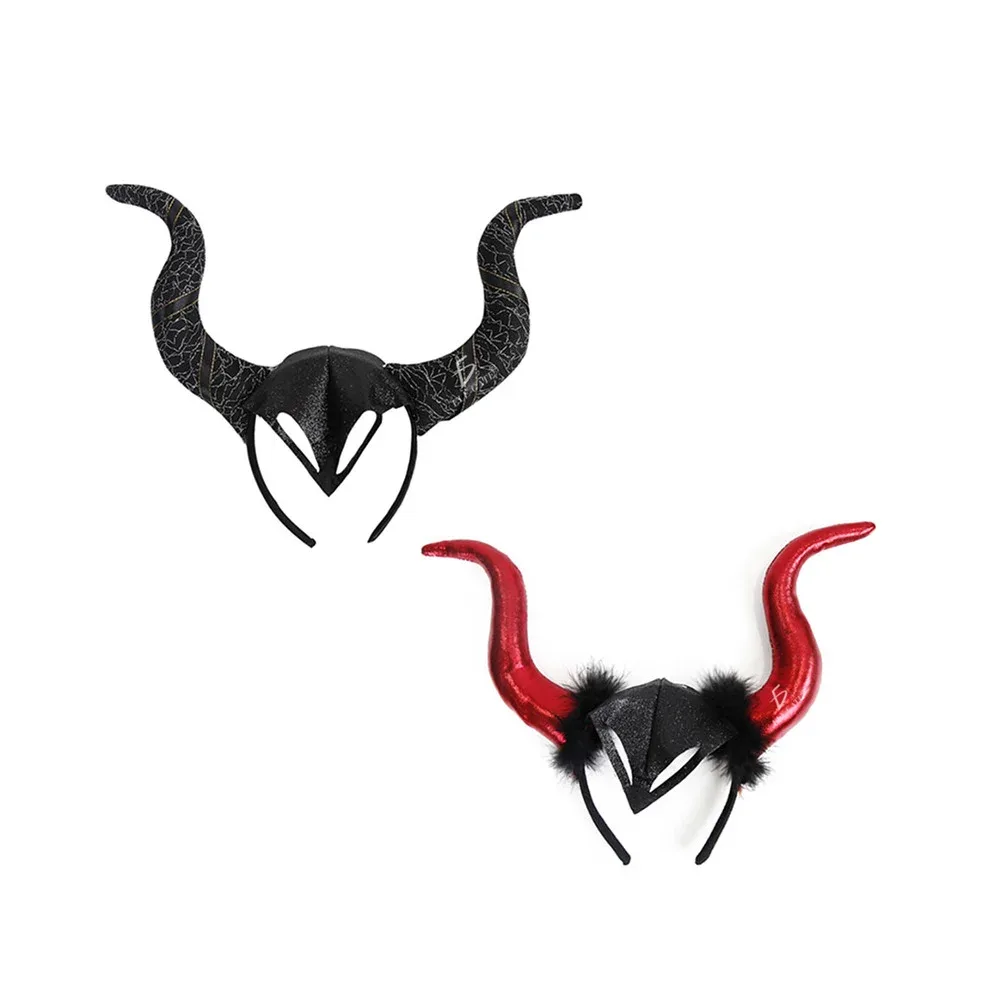 Diadema con diseño de cuernos con plumas y diamantina, variedad de colores