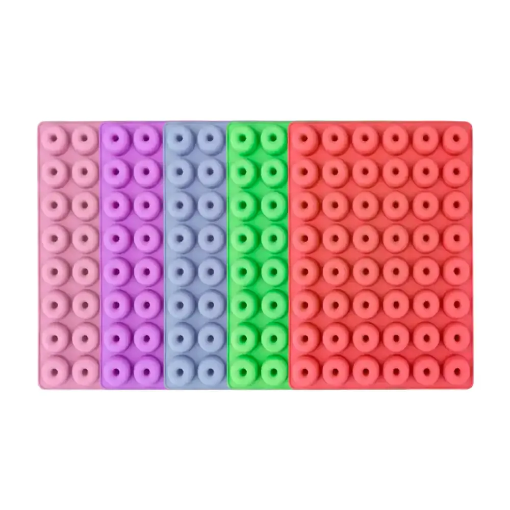 Molde de silicona con 48 compartimentos para hacer mini donitas, 20x15cm