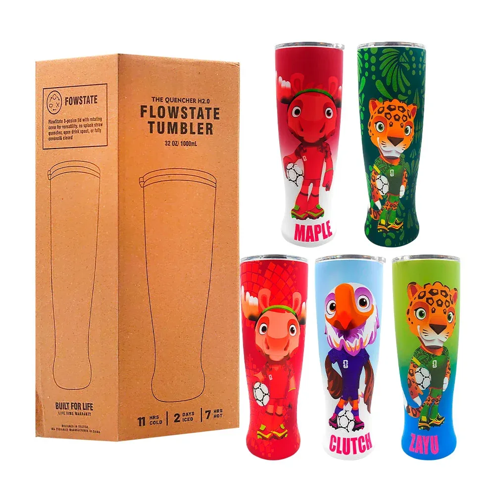 Termo de acero inoxidable 32oz con estampado de animales, variedad de diseños