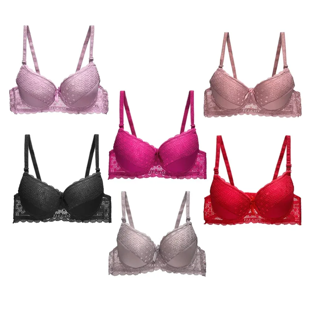 Brasier con encaje transparentes de espalda copa completa, variedad de colores y tallas / rop.46