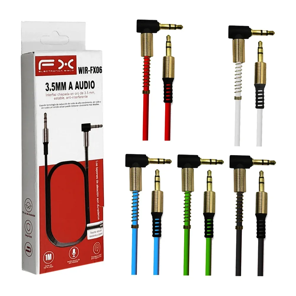 Cable fx para audio interfaz de 3.5mm a audio, cable reforzado, 1m, variedad
