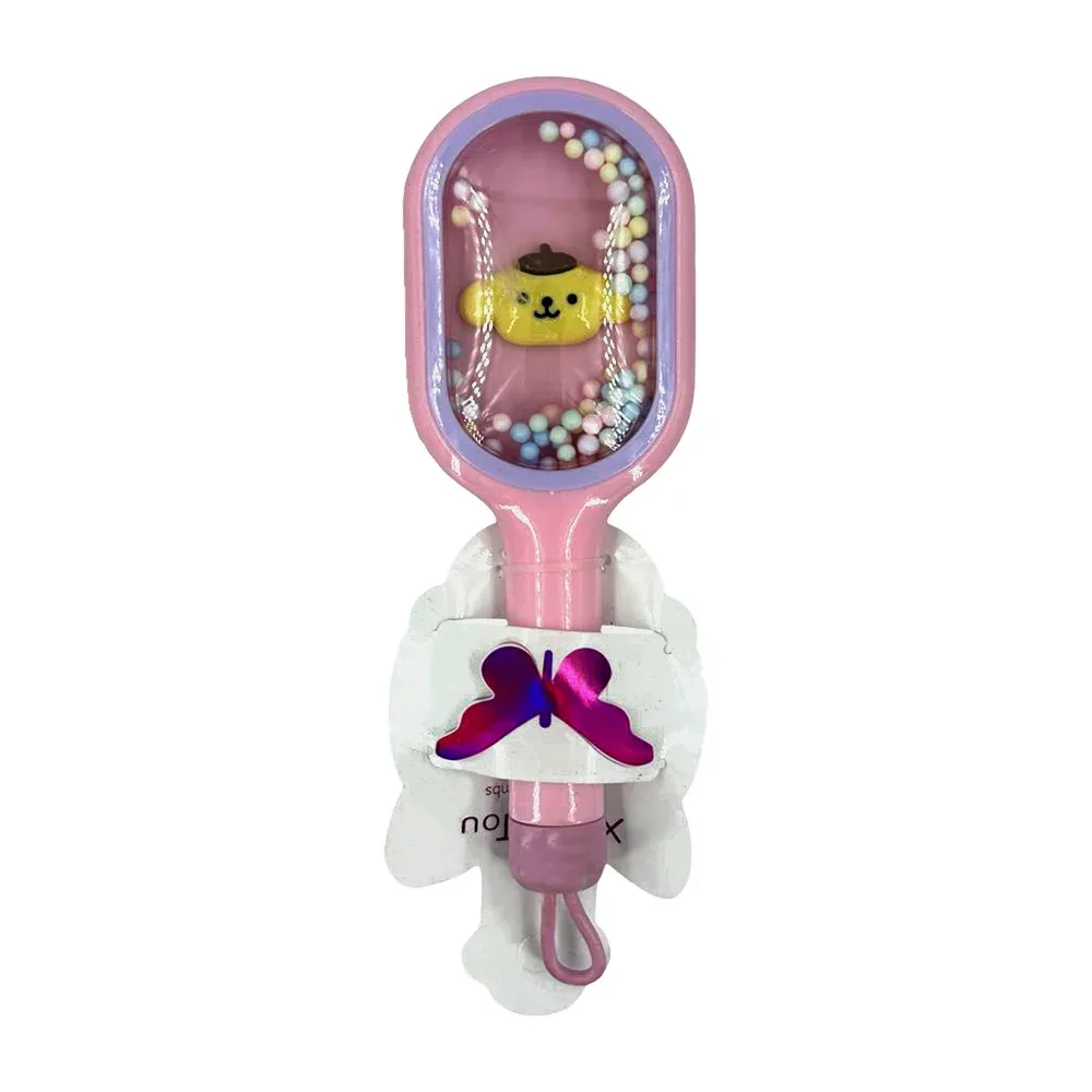 Mini cepillo ovalado de plástico con figura de los personajes de hello kitty con bolitas encapsuladas, variedad de modelos / 24-sz-001