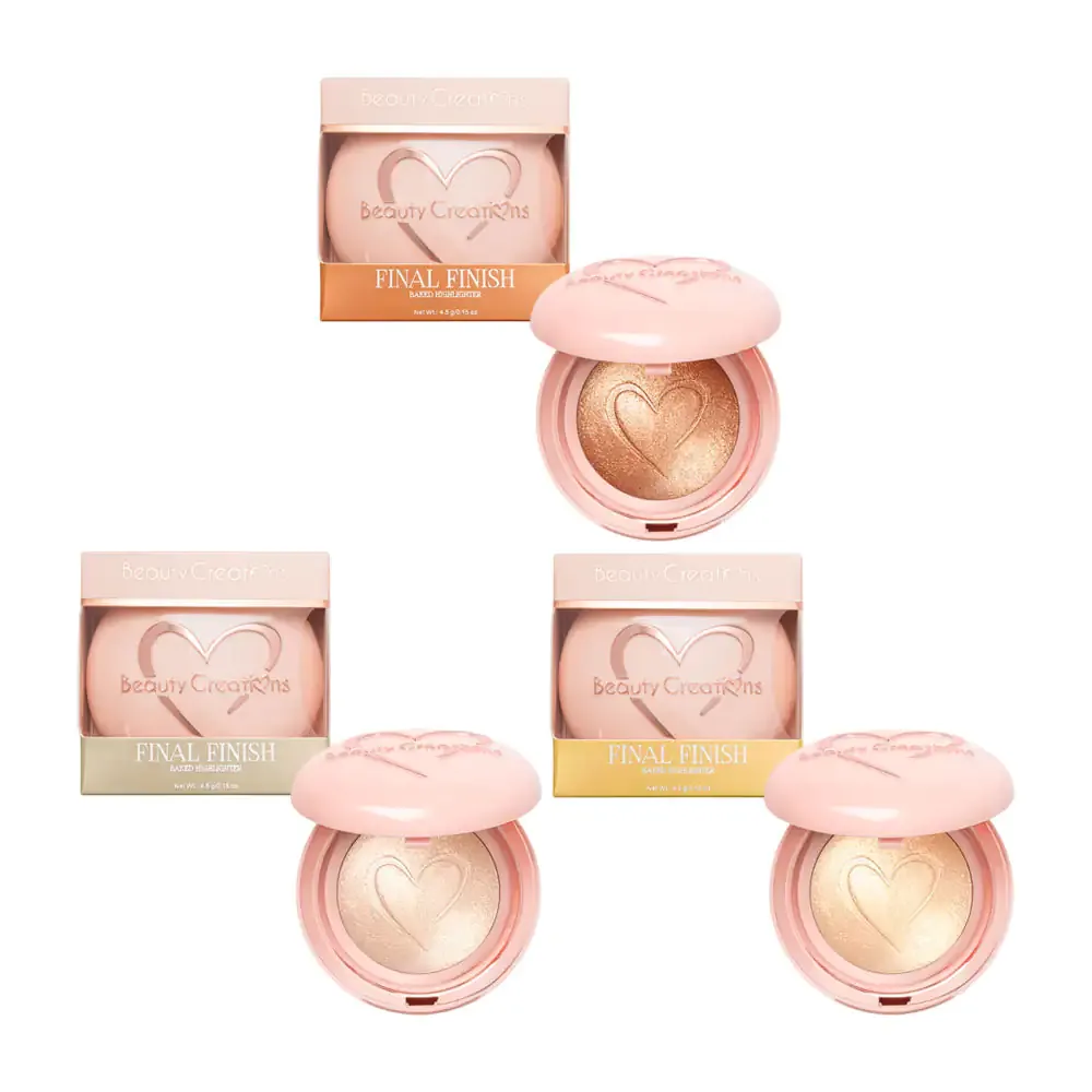 1pza iluminador compacto final finish con espejo, 4.5g, variedad de tonos / beauty creations