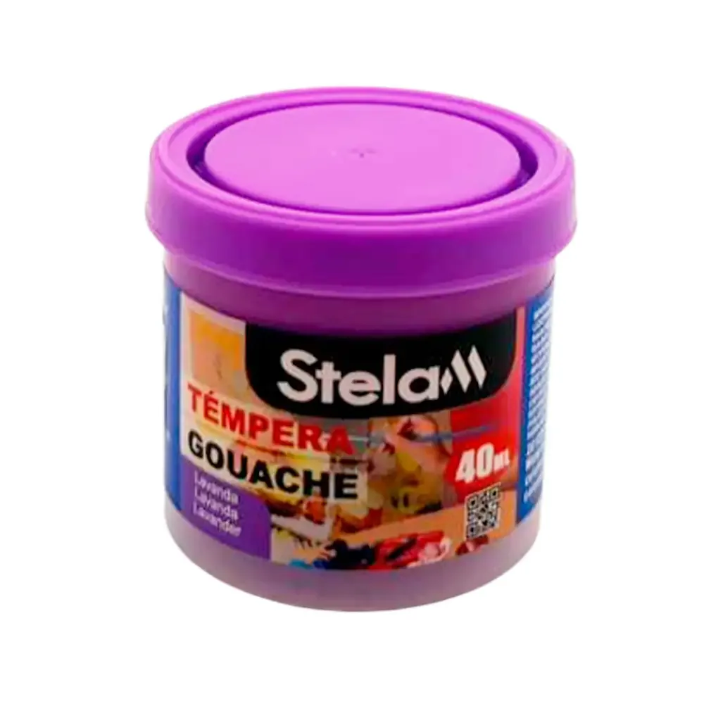 Mini bote de pintura témpera color morado / lavanda de 40ml para uso escolar