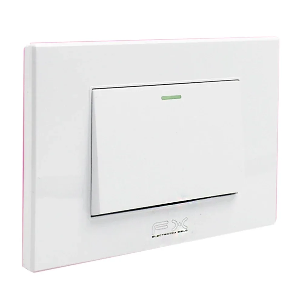 Placa fx para pared con 1 apagador grande, color blanco / sw-06
