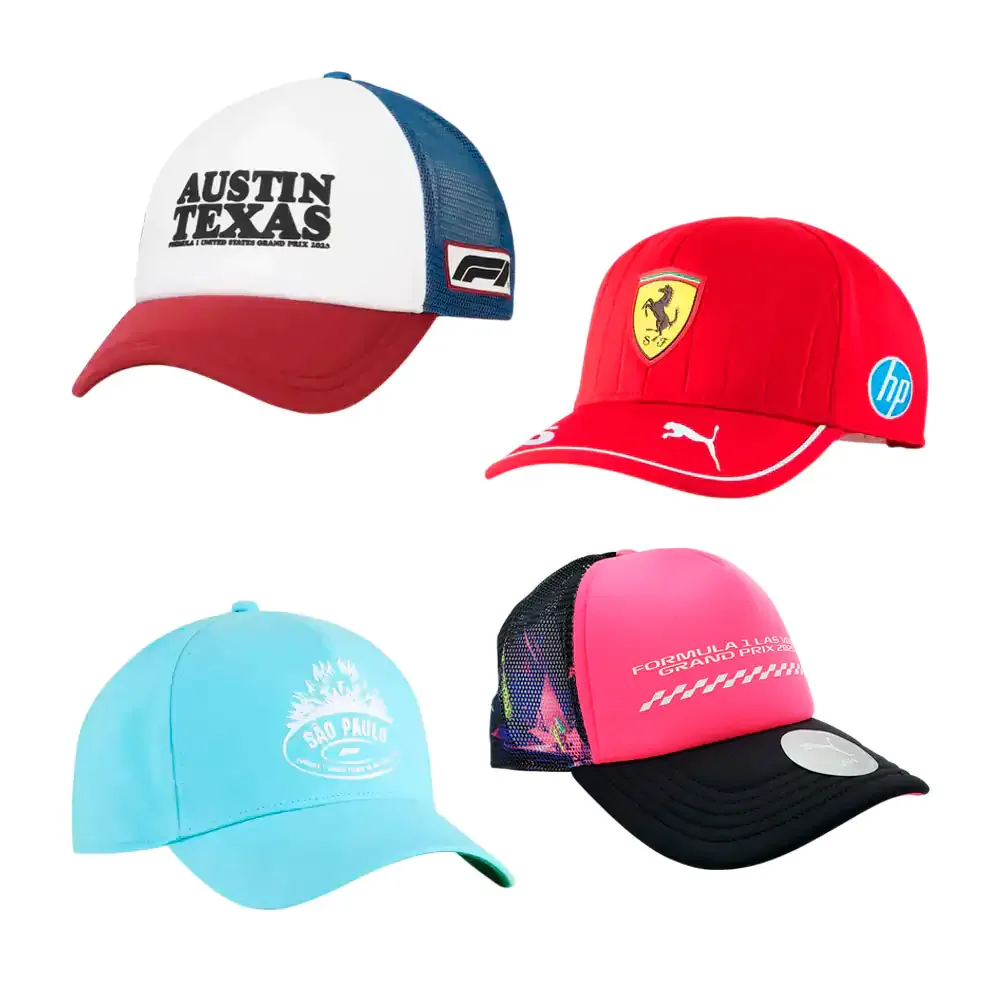 Gorra puma original semi curva con diseño de la formula 1, variedad de diseños