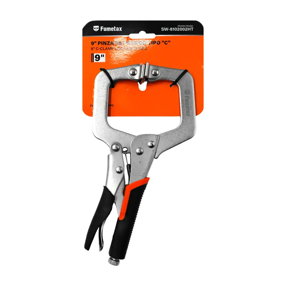 Pinza de presión tipo c, 9in de acero inoxidable con mango ergonómico
