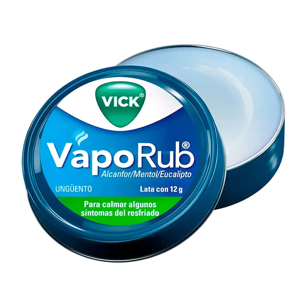 1pza Ungüento vick vaporub lata con 12g para calmar algunos síntomas del resfriado / vaporub